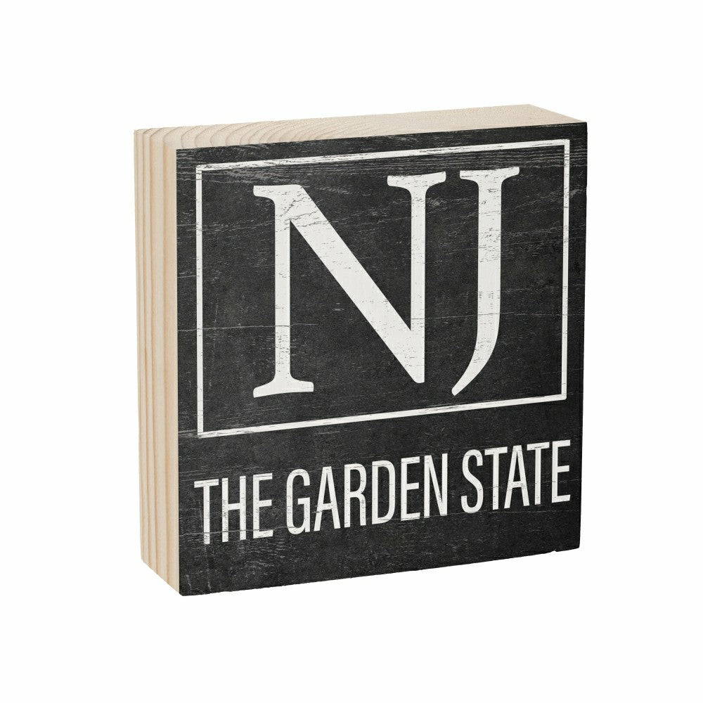 State Sign Wood Block New Jersey 6"x6" | Plow & Hearth