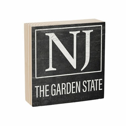 State Sign Wood Block New Jersey 6"x6" | Plow & Hearth