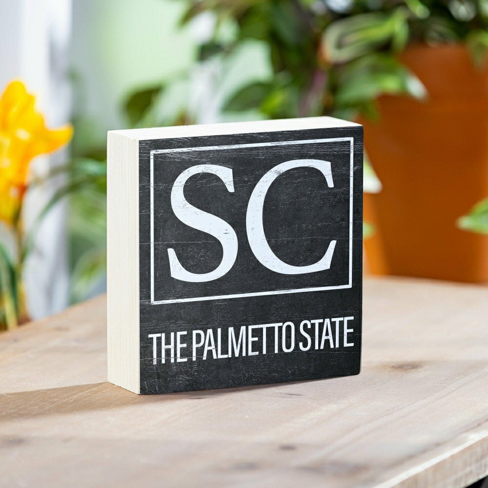 State Sign Wood Block South Carolina 6"x6" | Plow & Hearth