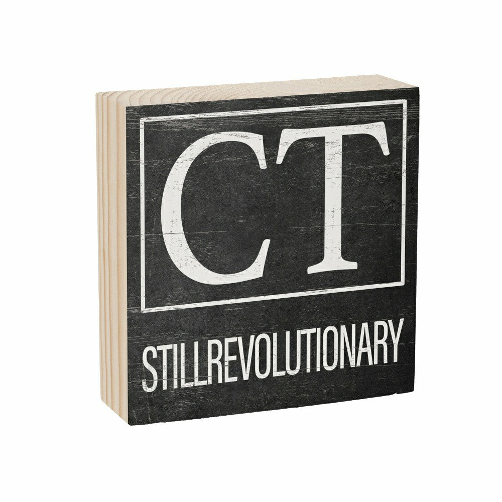 State Sign Wood Block Connecticut 6"x6" | Plow & Hearth