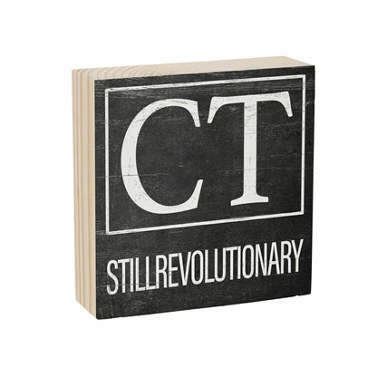 State Sign Wood Block Connecticut 6"x6" | Plow & Hearth