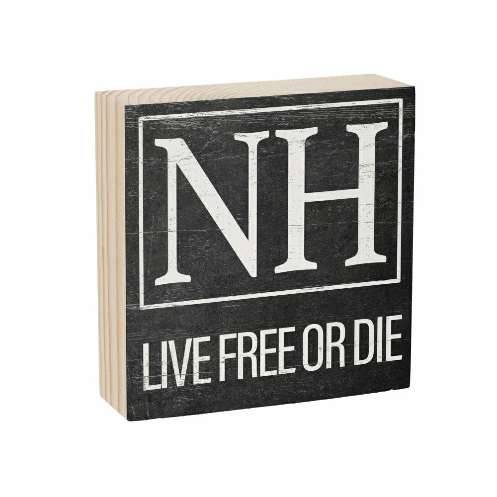 State Sign Wood Block New Hampshire 6"x6" | Plow & Hearth
