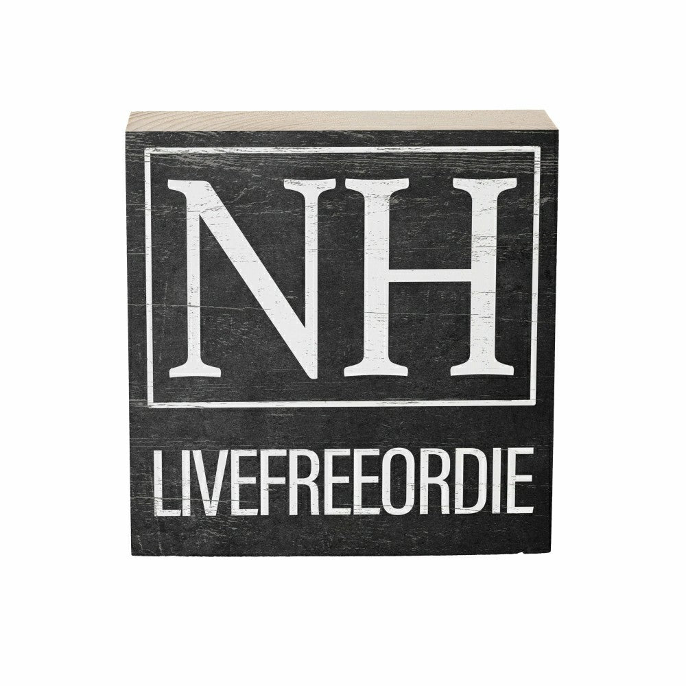 State Sign Wood Block New Hampshire 6"x6" | Plow & Hearth