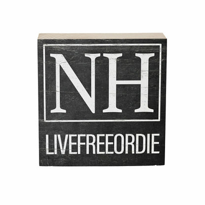 State Sign Wood Block New Hampshire 6"x6" | Plow & Hearth