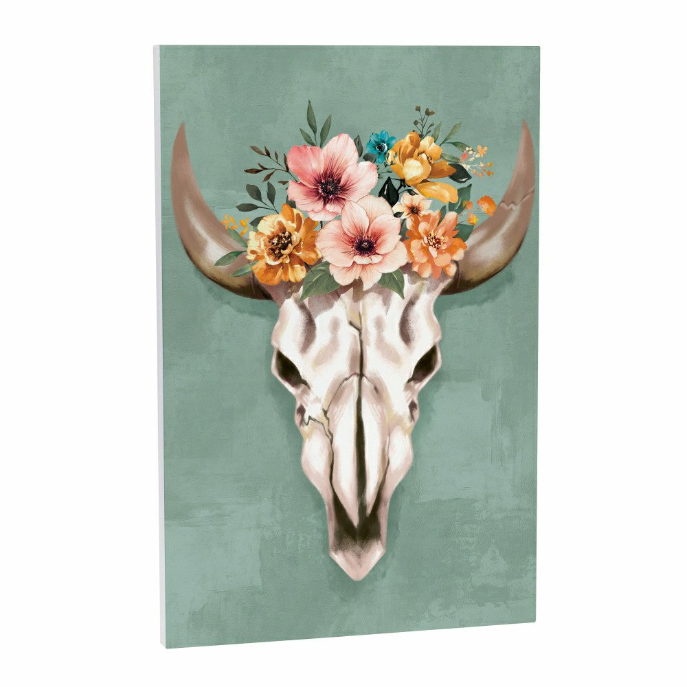 Southwest Pueblo Indoor Wall Décor, Wood, Steer Skull, 24"x16" | Plow & Hearth