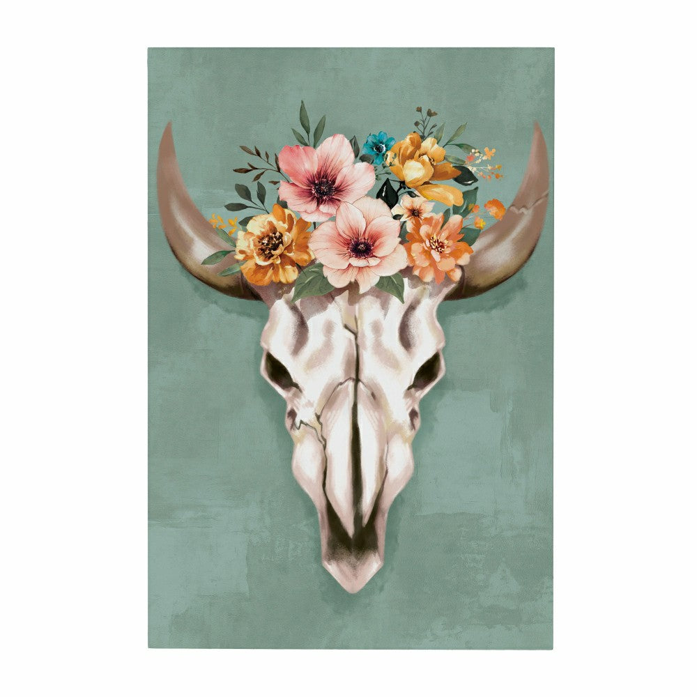 Southwest Pueblo Indoor Wall Décor, Wood, Steer Skull, 24"x16" | Plow & Hearth