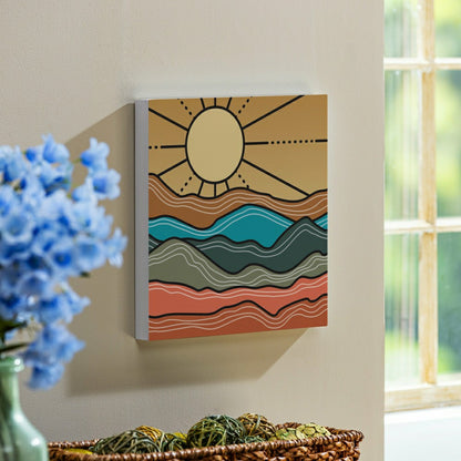 Southwest Sunrise Indoor Wall Décor, Wood, Landscape, 12"x12" | Plow & Hearth