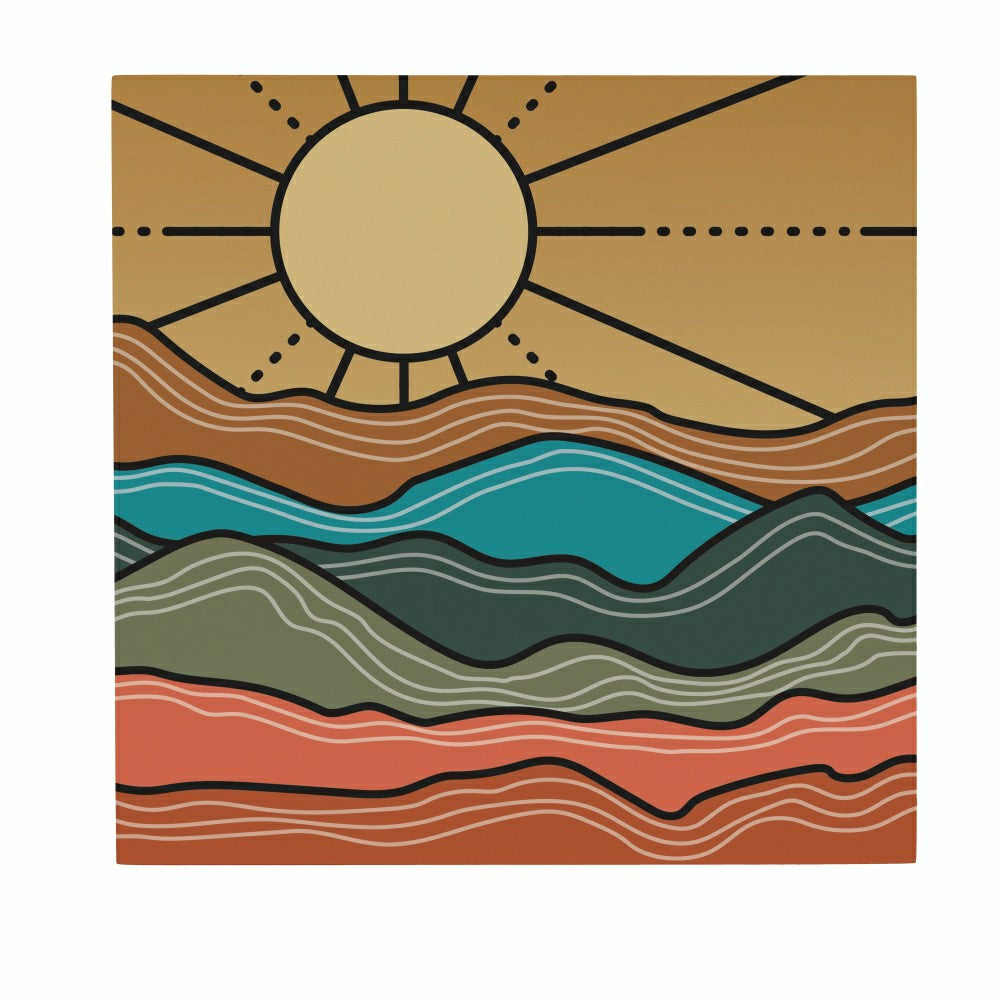 Southwest Sunrise Indoor Wall Décor, Wood, Landscape, 12"x12" | Plow & Hearth