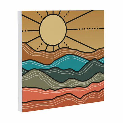 Southwest Sunrise Indoor Wall Décor, Wood, Landscape, 12"x12" | Plow & Hearth