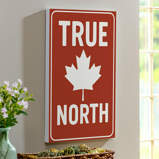 Canada Strong Vintage Indoor Wall Décor, Wood, "True North", 24"x16" | Plow & Hearth