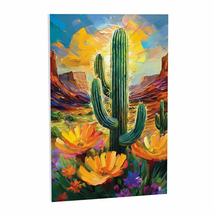 Southwest Pueblo Indoor Wall Décor, Wood, Desert Flower and Cactus, 24 | Plow & Hearth