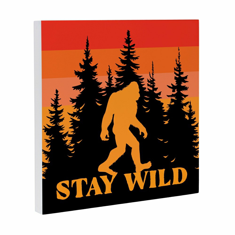 Harvest Bigfoot Indoor Wall Décor, "STAY WILD", 12"x12" | Plow & Hearth