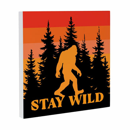 Harvest Bigfoot Indoor Wall Décor, "STAY WILD", 12"x12" | Plow & Hearth