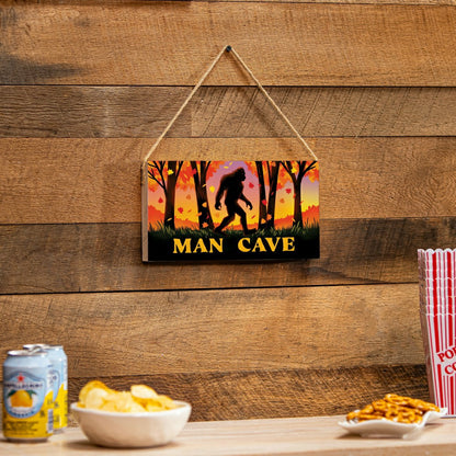 Harvest Bigfoot Hanging Sign, "MAN CAVE", 11"x6" | Plow & Hearth
