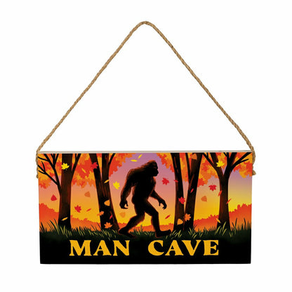 Harvest Bigfoot Hanging Sign, "MAN CAVE", 11"x6" | Plow & Hearth