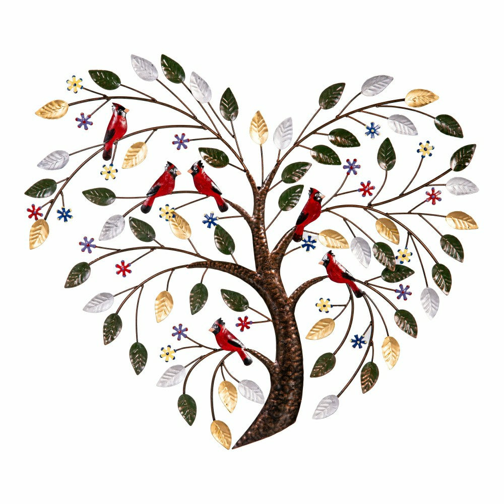 Cardinal Heart Tree Metal Wall Art | Plow & Hearth