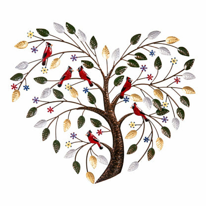 Cardinal Heart Tree Metal Wall Art | Plow & Hearth