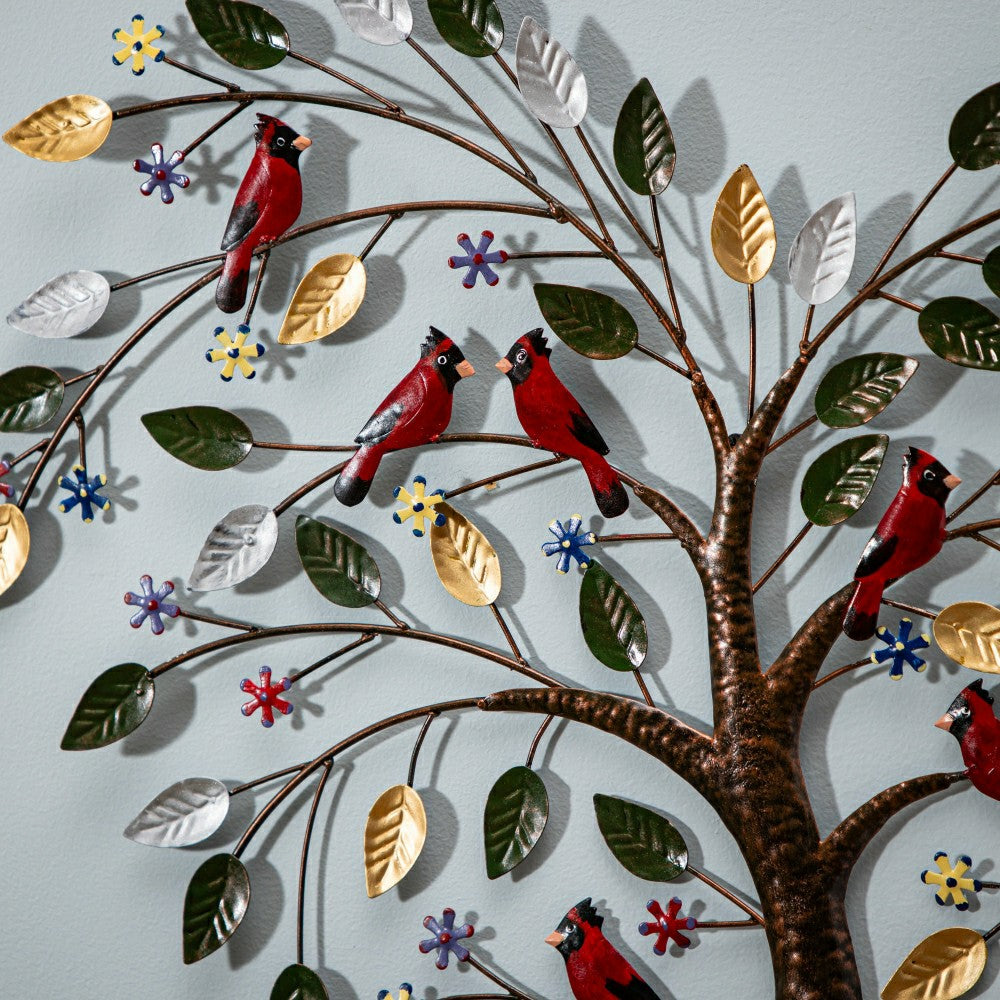 Cardinal Heart Tree Metal Wall Art | Plow & Hearth