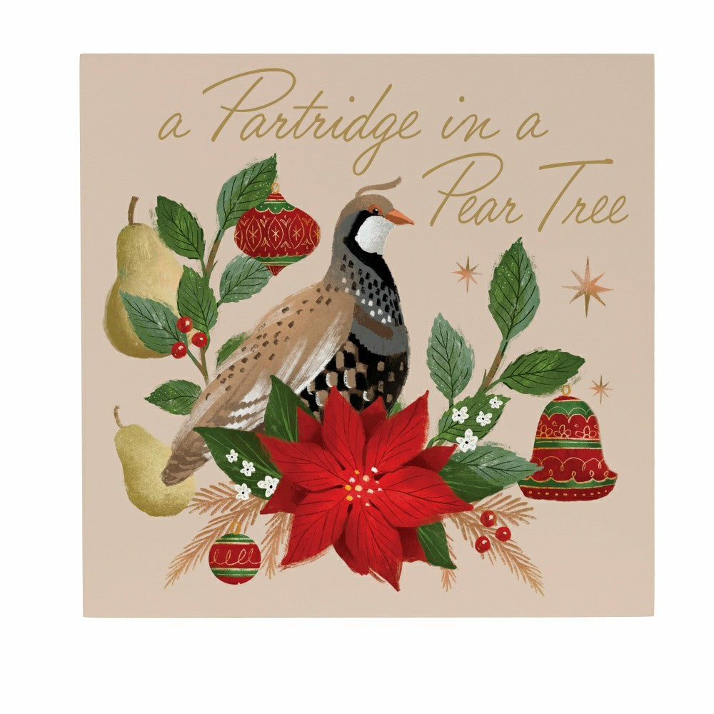 A Partridge in a Pear Tree Indoor Wall Décor, Wood, 12"x12" | Plow & Hearth