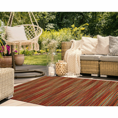 Liora Manne Marina Stripes Indoor/Outdoor Area Rug Saffron | Plow & Hearth