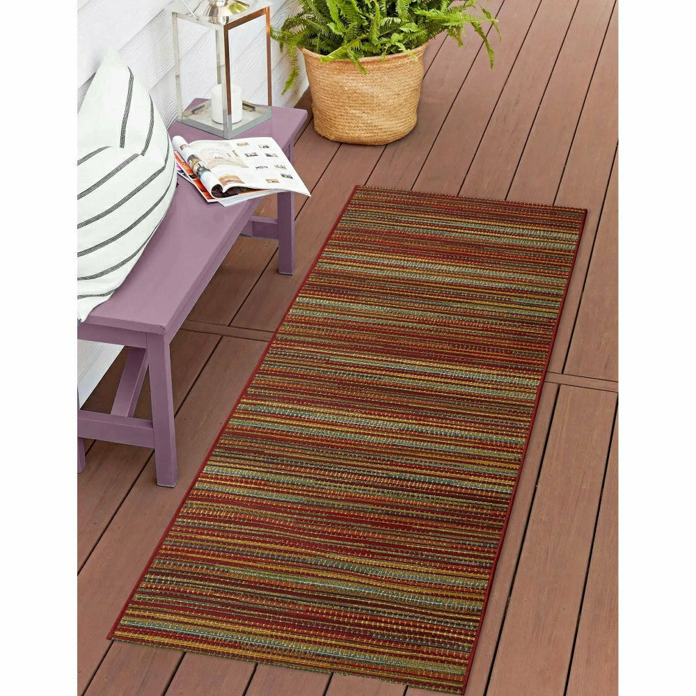 Liora Manne Marina Stripes Indoor/Outdoor Area Rug Saffron | Plow & Hearth