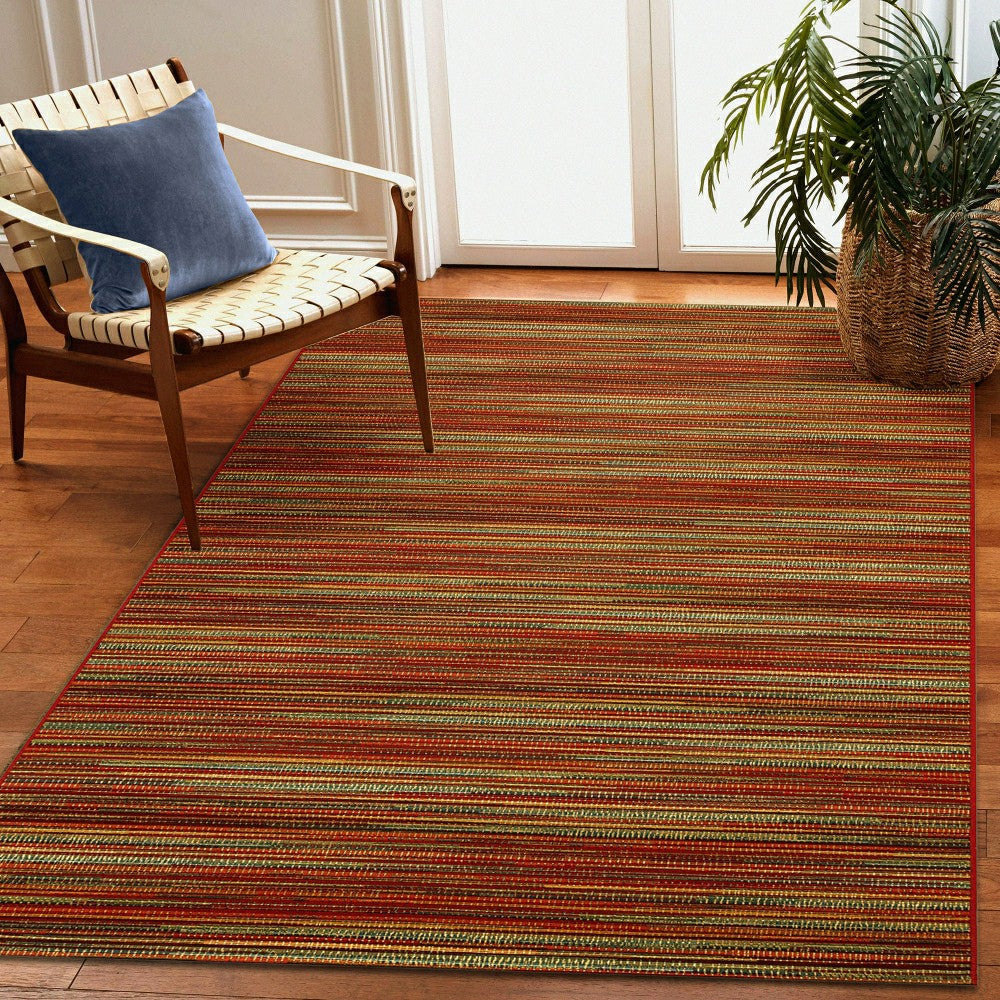 Liora Manne Marina Stripes Indoor/Outdoor Area Rug Saffron | Plow & Hearth