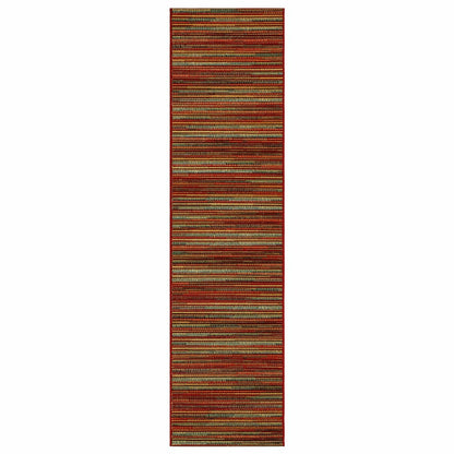 Liora Manne Marina Stripes Indoor/Outdoor Area Rug Saffron | Plow & Hearth