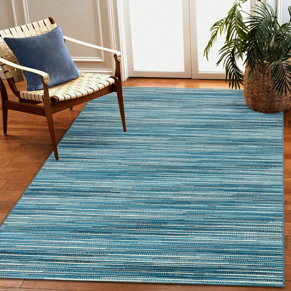 Liora Manne Marina Stripes Indoor/Outdoor Area Rug China Blue | Plow & Hearth