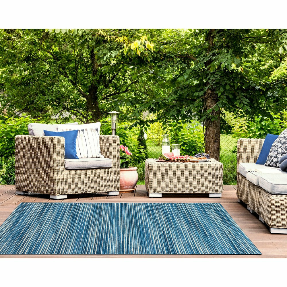 Liora Manne Marina Stripes Indoor/Outdoor Area Rug China Blue | Plow & Hearth