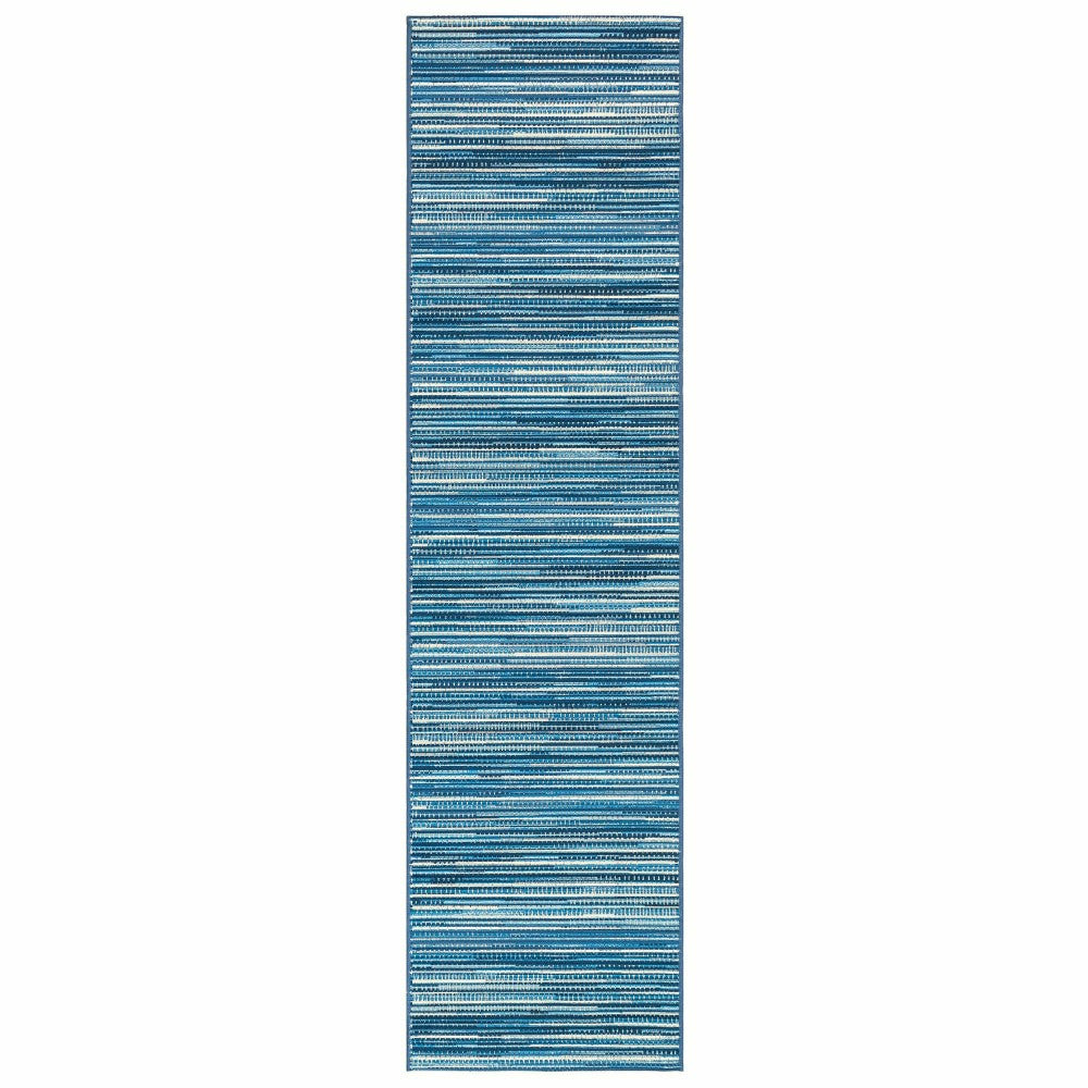 Liora Manne Marina Stripes Indoor/Outdoor Area Rug China Blue | Plow & Hearth