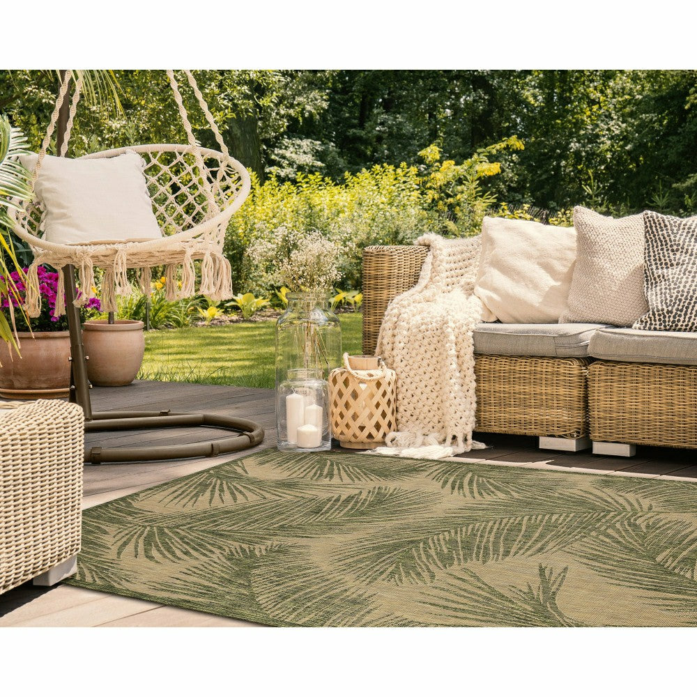 Liora Manne Carmel Fronds Indoor/Outdoor Area Rug Green 4'10" x 7'6" | Plow & Hearth
