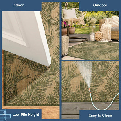Liora Manne Carmel Fronds Indoor/Outdoor Area Rug Green 4'10" x 7'6" | Plow & Hearth