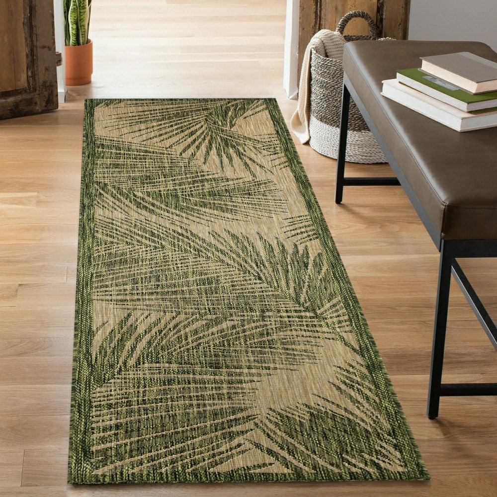 Liora Manne Carmel Fronds Indoor/Outdoor Area Rug Green 4'10" x 7'6" | Plow & Hearth