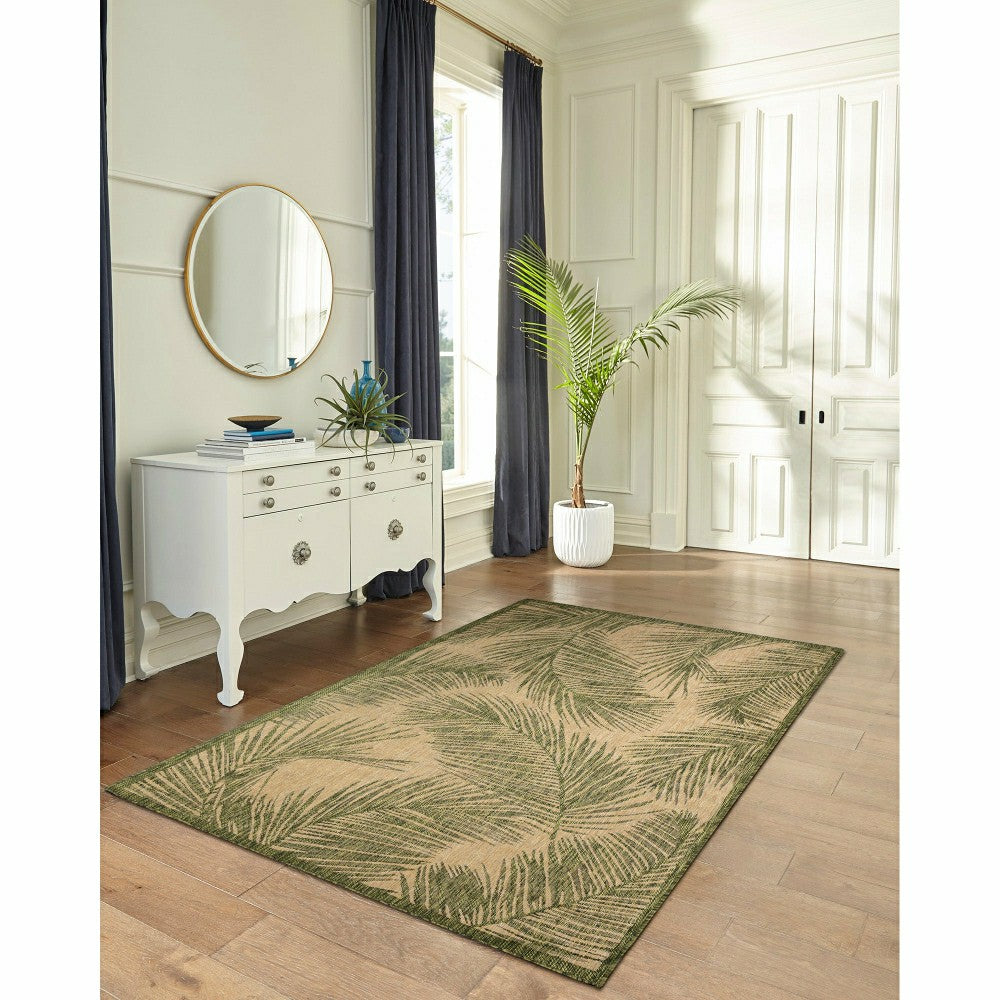 Liora Manne Carmel Fronds Indoor/Outdoor Area Rug Green 4'10" x 7'6" | Plow & Hearth