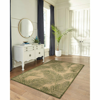 Liora Manne Carmel Fronds Indoor/Outdoor Area Rug Green 4'10" x 7'6" | Plow & Hearth