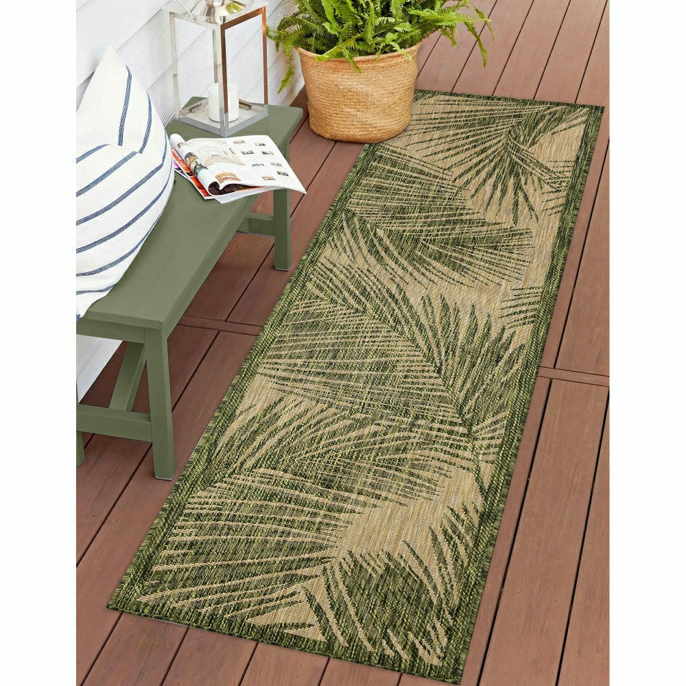 Liora Manne Carmel Fronds Indoor/Outdoor Area Rug Green 4'10" x 7'6" | Plow & Hearth