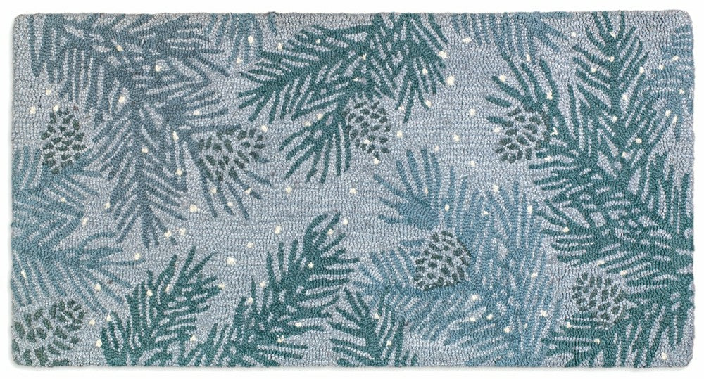 Sage Pinecone Hooked Wool Rug | Plow & Hearth