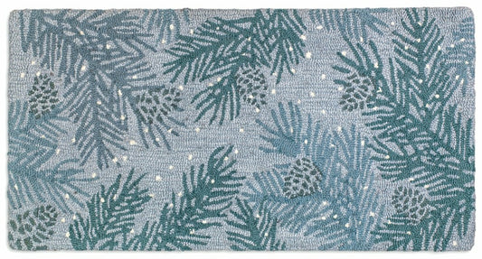 Sage Pinecone Hooked Wool Rug | Plow & Hearth