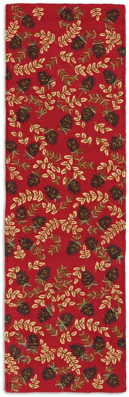 Ruby Pinecones Hooked Wool Rug | Plow & Hearth