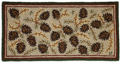 Northwoods Cones Hooked Wool Rug | Plow & Hearth