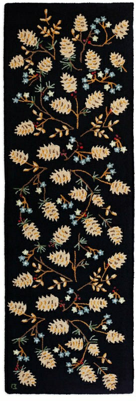Cone Cluster Hooked Wool Rug, 2.5x8' | Plow & Hearth
