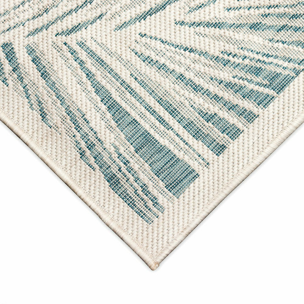 Liora Manne Carmel Fronds Indoor/Outdoor Area Rug Aqua | Plow & Hearth