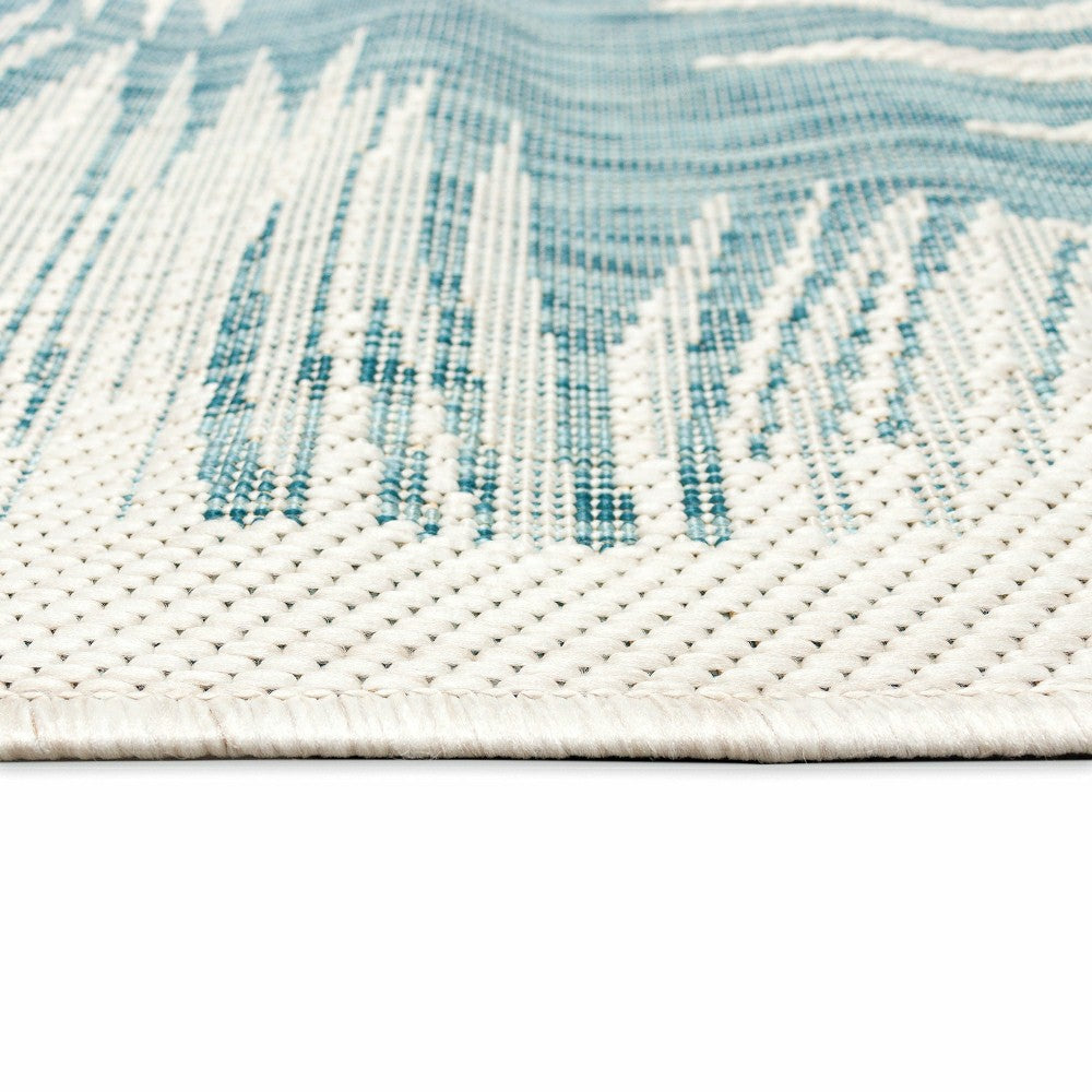 Liora Manne Carmel Fronds Indoor/Outdoor Area Rug Aqua | Plow & Hearth