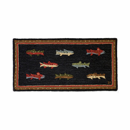 River Fish Hand-Hooked Wool Accent Rug | Plow & Hearth