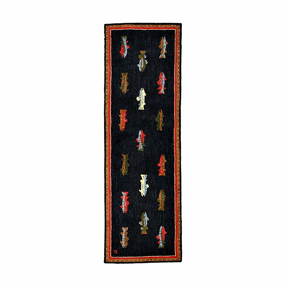 River Fish Hand-Hooked Wool Accent Rug | Plow & Hearth