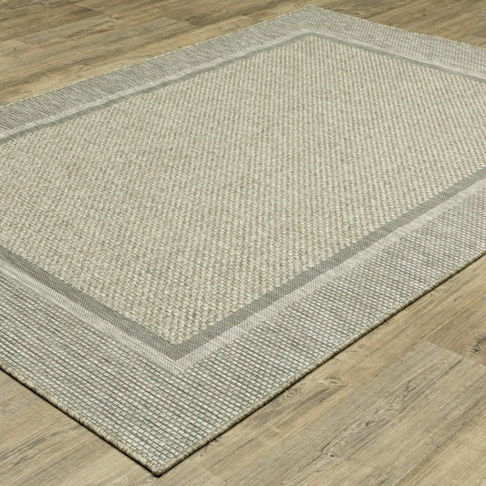 Indoor/Outdoor Yucatan Border Polypropylene Rug, 9'10" x 12'10" | Plow & Hearth