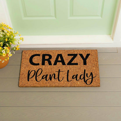 Crazy Plant Lady Coir Mat | Plow & Hearth