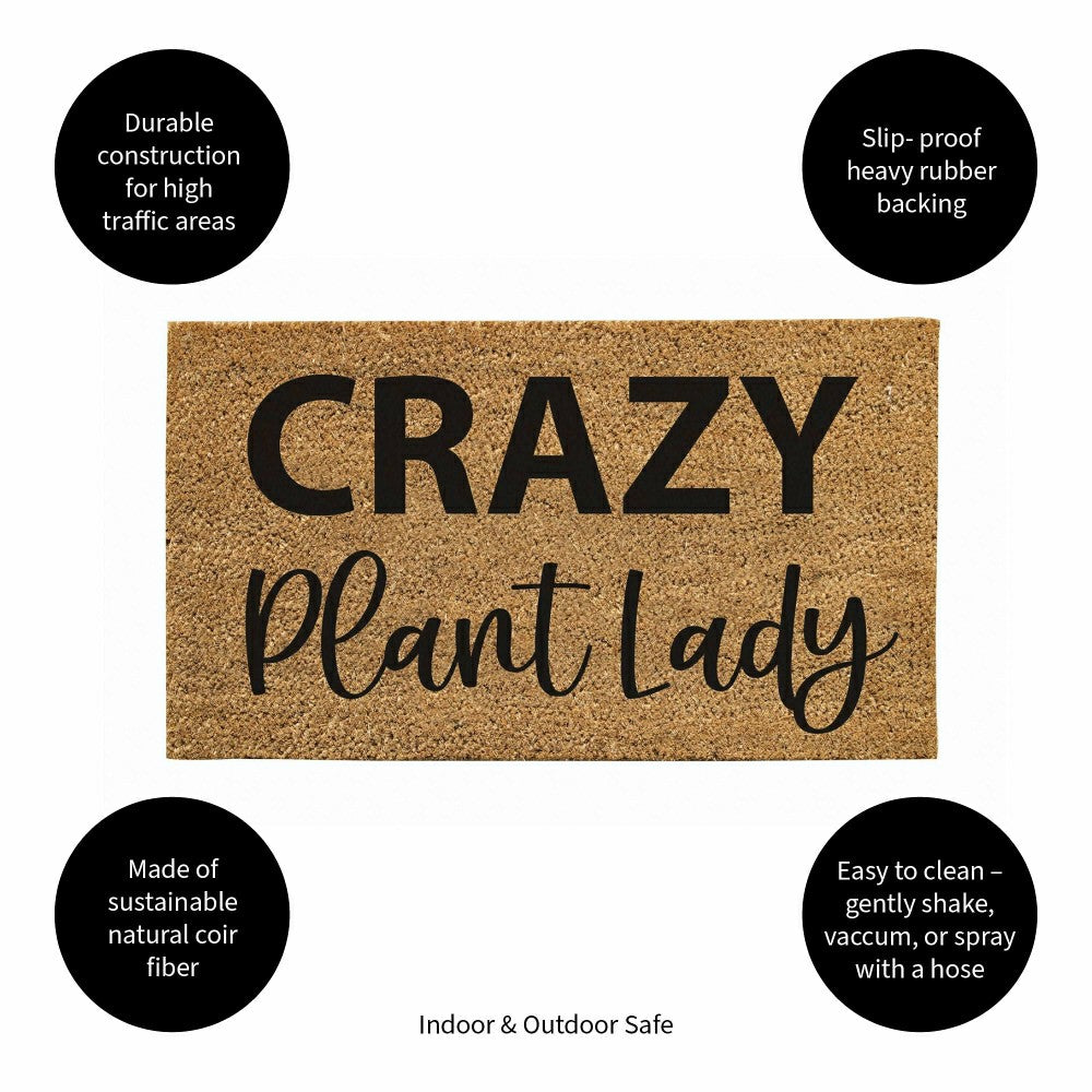 Crazy Plant Lady Coir Mat | Plow & Hearth