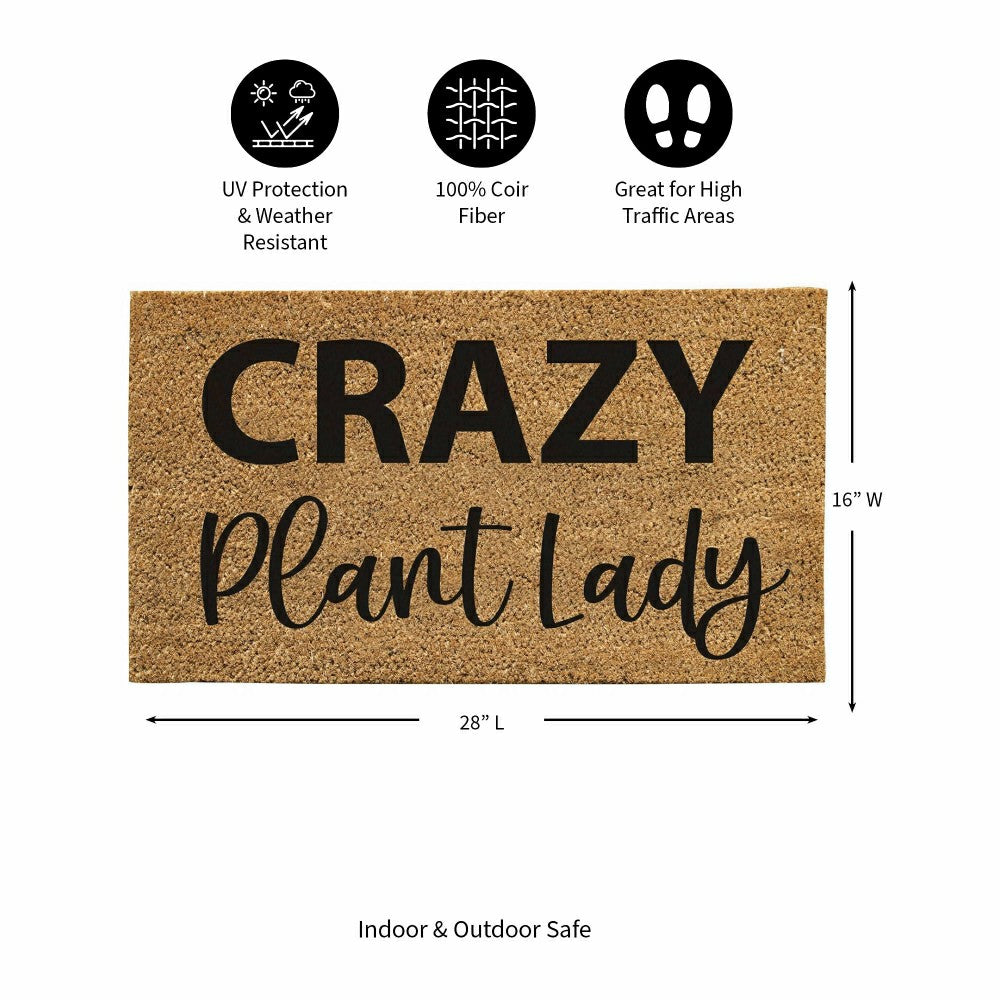 Crazy Plant Lady Coir Mat | Plow & Hearth