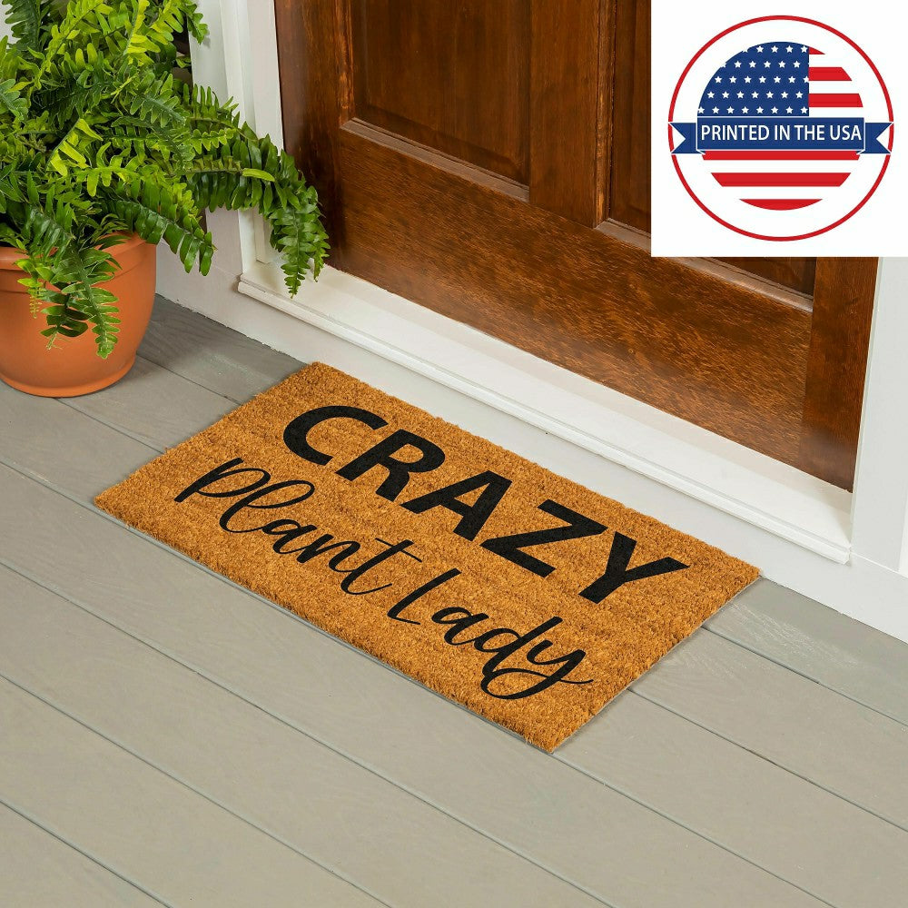 Crazy Plant Lady Coir Mat | Plow & Hearth